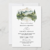 Elegant Rustic Mountain Budget QR Code Wedding Kaart (Voorkant)