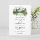 Elegant Rustic Mountain Budget QR Code Wedding Kaart (Staand voorkant)
