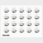 Elegant Rustic Mountains Baby shower Ronde Sticker (Vel)