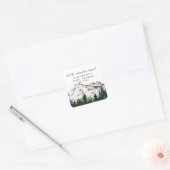Elegant Rustic Mountains Baby shower Vierkante Sticker (Envelop)