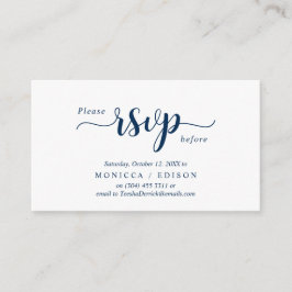 Elegant Rustic Navy Blue, Party RSVP, antwoord Informatiekaartje