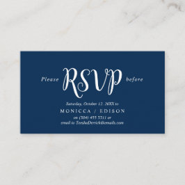 Elegant Rustic Navy Blue, Party RSVP, antwoord Informatiekaartje
