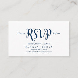 Elegant Rustic Navy Blue, Party RSVP, antwoord Informatiekaartje