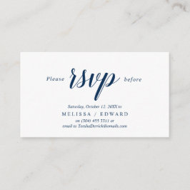 Elegant Rustic, Navy Blue, RSVP antwoordt, Antwoor Informatiekaartje