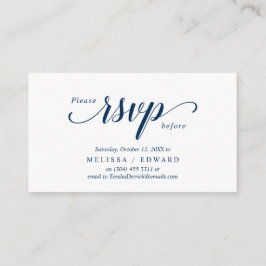 Elegant Rustic, Navy Blue, RSVP antwoordt, Antwoor Informatiekaartje