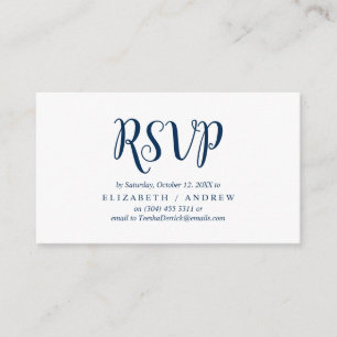 Elegant Rustic Navy Blue, Wedding RSVP, antwoord Informatiekaartje