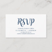 Elegant Rustic Navy Blue, Wedding RSVP, Reageer Informatiekaartje (Voorkant)