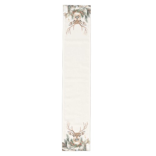 Elegant Rustic Noel Christmas Table Runner Medium Tafelloper (Voorkant)