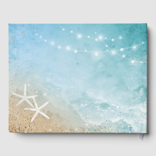 Elegant Rustic Ocean Wave Beach Wedding Gastenboek (Achterkant)