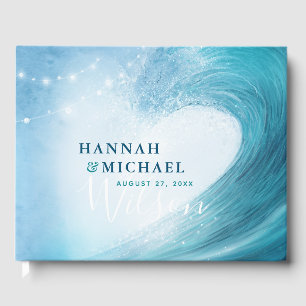 Elegant Rustic Ocean Wave Beach Wedding Gastenboek