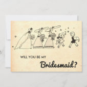 Elegant  Rustic Old Modern Bridesmaid Card Kaart (Voorkant)
