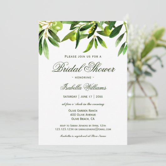 Elegant Rustic Olive Boho Summer Vrijgezellenfeest Kaart (Staand voorkant)