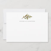 Elegant Rustic Olive Branch - persoonlijke briefka Notitiekaartje (Voorkant)