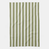 Elegant Rustic Olive Green French Stripe Theedoek (Verticaal)