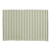 Elegant Rustic Olive Green French Ticking Stripe Kussensloop (Voorkant-Links)
