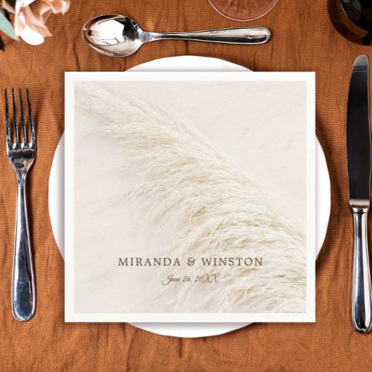 Elegant Rustic Pampas Grass Wedding Servet