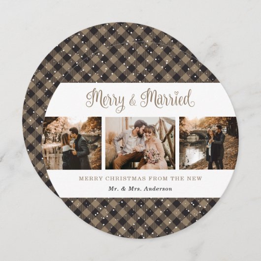 Elegant Rustic Passen getrouwd kerstKaarten Feestdagenkaart (Voorkant / Achterkant)