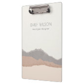 Elegant Rustic Pastel Blush Kraft Mountain Wave Klembord (Links)