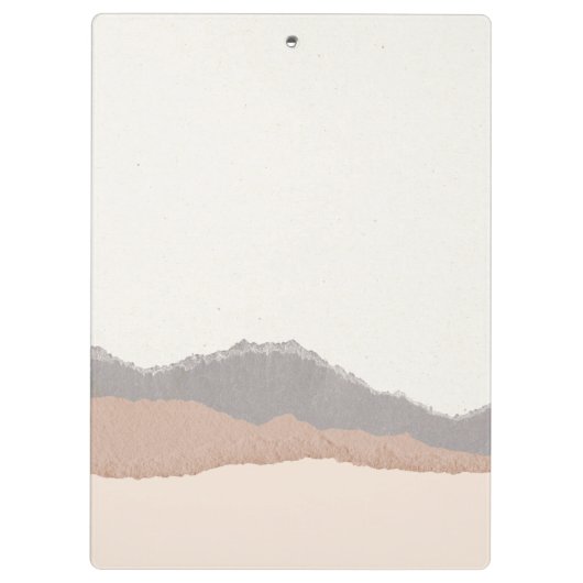 Elegant Rustic Pastel Blush Kraft Mountain Wave Klembord (Achterkant)