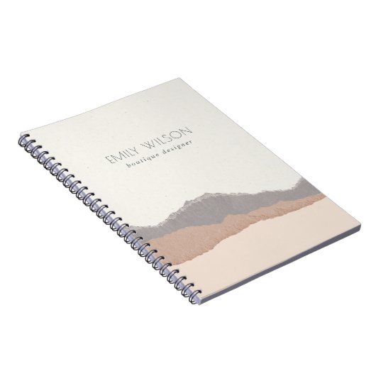 Elegant Rustic Pastel Blush Kraft Mountain Wave Notitieboek (Rechterzijde)