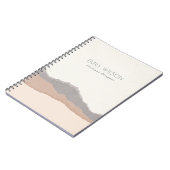 Elegant Rustic Pastel Blush Kraft Mountain Wave Notitieboek (Linkerzijde)