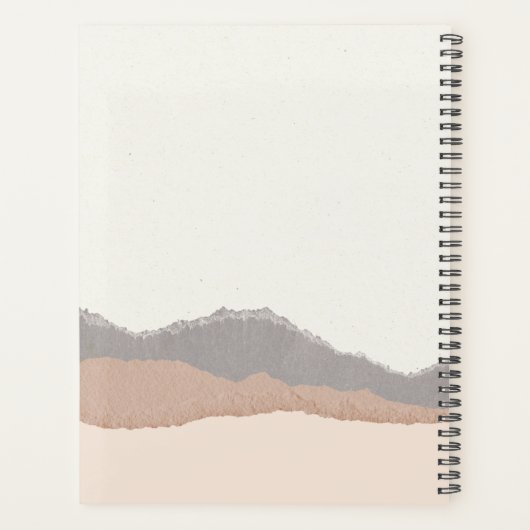 Elegant Rustic Pastel Blush Kraft Mountain Wave Planner (Achterkant)