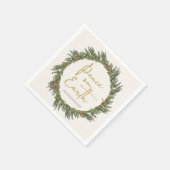 Elegant Rustic Peace on Earth Kerstmis Wreater Servet (Hoek)