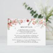 Elegant Rustic Peach Wedding Reception Informatiekaartje (Staand voorkant)