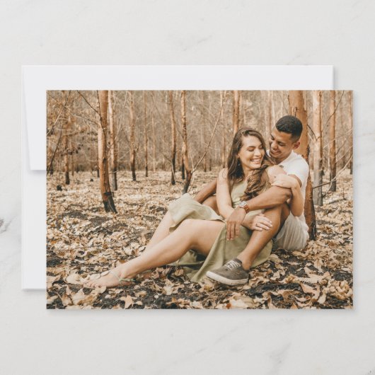 Elegant Rustic Photo Calligraphy Engagement Party Kaart (Achterkant)