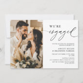 Elegant Rustic Photo Engagement Party Kaart (Voorkant)