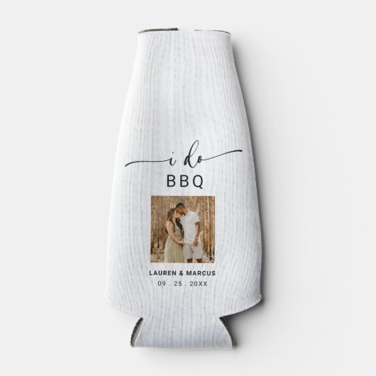 Elegant Rustic Photo Script I Do BBQ Flesjeskoeler (Voorkant)