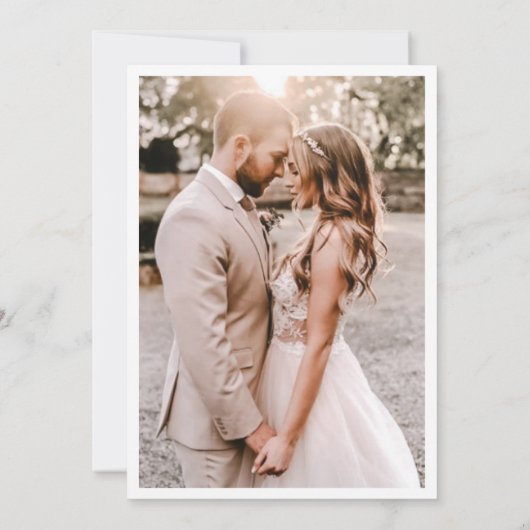 Elegant Rustic Photo Wedding Kaart (Achterkant)