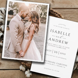 Elegant Rustic Photo Wedding Kaart