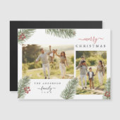 Elegant Rustic Pine Kerstmis 2 Aangepaste foto Uit (Voorkant / Achterkant)