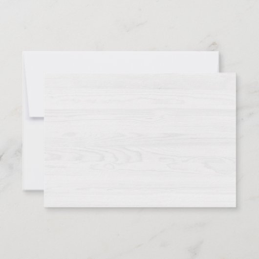 Elegant Rustic Pine Trees op Witte Hout Achtergron RSVP Kaartje (Achterkant)