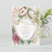 Elegant Rustic Pink Blush Floral Vrijgezellenfeest Kaart (Staand voorkant)