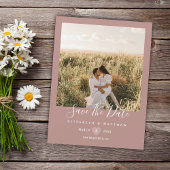 Elegant Rustic Pink Foto Weddenschap Save the Date