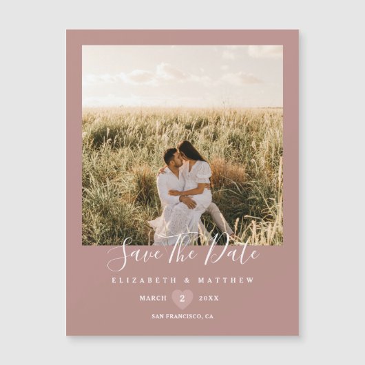 Elegant Rustic Pink Foto Weddenschap Save the Date (Voorkant)