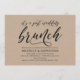 Elegant Rustic Post Wedding Brunch Uitnodigingskaa Kaart