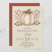 Elegant Rustic Pumpkin Friendsgiving Feast Dinner Kaart (Voorkant / Achterkant)