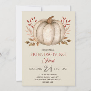 Elegant Rustic Pumpkin Friendsgiving Feast Dinner Kaart