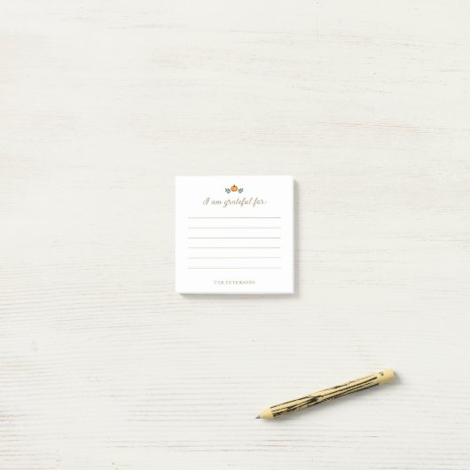 Elegant Rustic Pumpkin Thanksgiving Gratitude Post-it® Notes (Op bureau)