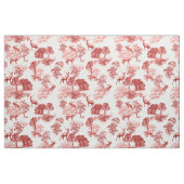 Elegant Rustic Red, Frans Toile Deer Fox Stof (Fat Quarter)