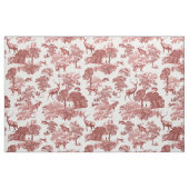 Elegant Rustic Red, Frans Toile Deer Fox Stof (Fat Quarter)