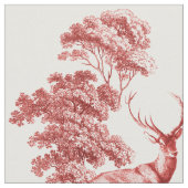 Elegant Rustic  Red, Frans Toile Deer Stof (Close Up)