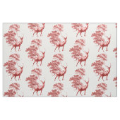 Elegant Rustic  Red, Frans Toile Deer Stof (Fat Quarter)