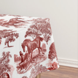 Elegant Rustic Red Horses Land Toile Tafelkleed