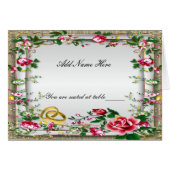 Elegant Rustic Red Roses gevouwen Table Place Card (Voorkant Horizontaal)
