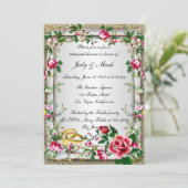Elegant Rustic Red Roses Rehearsal Dinner Invite Kaart (Staand voorkant)