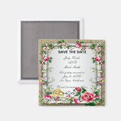 Elegant Rustic Red Roses sparen de Magnet van de D (Voorkant / Achterkant)